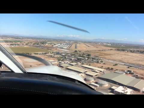 KCHD Chandler Municipal Airport Approach and Landing - Piper Cherokee Challenger N56202