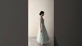 グリーンのシアーチュールフレアドレス 動画
