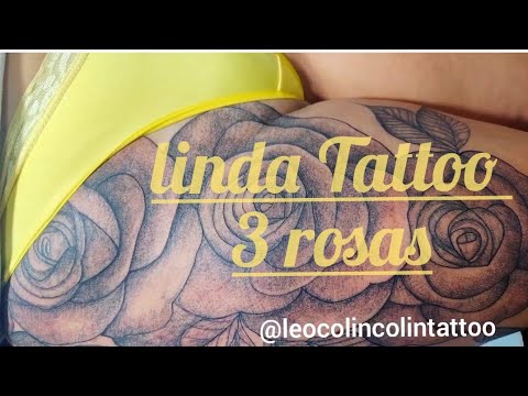 linda Tattoo 3 rosas tatuagem feminina Whip Shading Leo Colin Colin tattoo