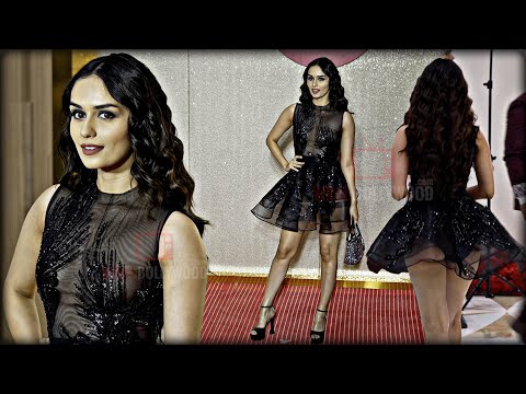 Manushi Chhillar Beauty in Black looking Stunning arrives at Jio World Plaza Launch