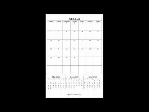 Printable June 2022 Calendar with holidays in Word, PDF, EXCEL