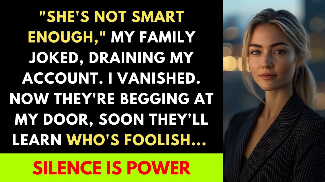 "She's Not Smart Enough," My Family Joked, Draining My Account. I Vanished.
