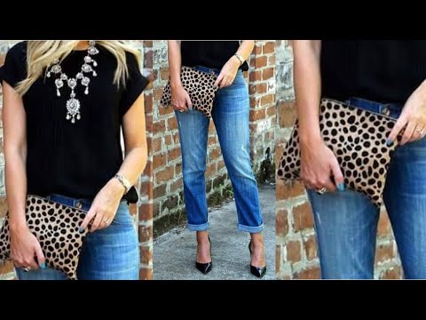 LOOKS CASUALES SENCILLOS Y ELEGANTES CON PANTALONES TEJANOS BLUSAS Y BLUSONES