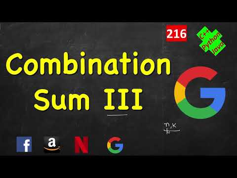 Combination Sum iii | LeetCode 216 | C Java Python