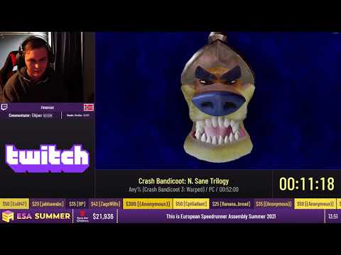 Crash Bandicoot: N. Sane Trilogy [Any% (Crash Bandicoot 3: Warped)] by murcaz - #ESASummer21