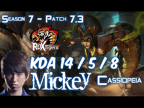ROX Mickey CASSIOPEIA vs EKKO Mid - Patch 7.3 KR Ranked