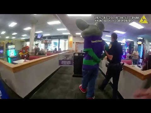 Body Camera video: Arrest of Florida Chuck E. Cheese mascot
