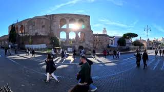 ROME Walking tour -   Colosseo to Fontana di trevi -  360 - 4K