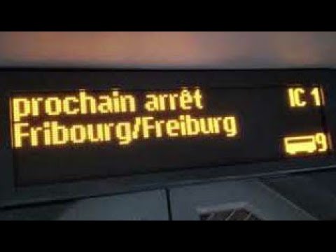 Annonce CFF Fribourg/SBB Ansage Freiburg umsteigen auf den RE nach Bulle