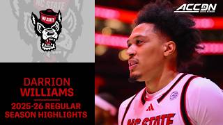 NC State Forward Darrion Williams Regular Season Highlights | 2025-26 ACC Men's Basketball