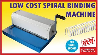 Low Cost Spiral Binding Machine Demo, Plastic Sheet, Spiral Rings | Buy @ www.abhishekid.com