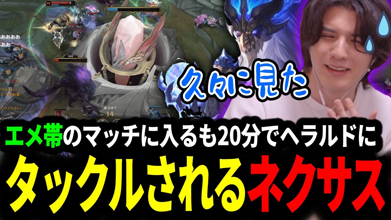 壊れたMMRでエメ帯マッチに潜入するも20分でヘラルドタックルを決められるスタンミじゃぱん【LOL/スタンミ】