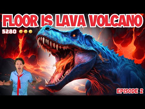 Dinosaur Floor is Lava Brain Break | In the Volcano Jurassic Chase | Kids PE Exercises & Workout