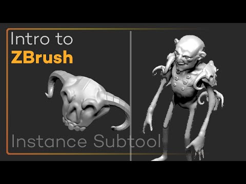 Intro to ZBrush 047 - Create Instance Subtool to model in symmetry with a mesh ANYWHERE in space!