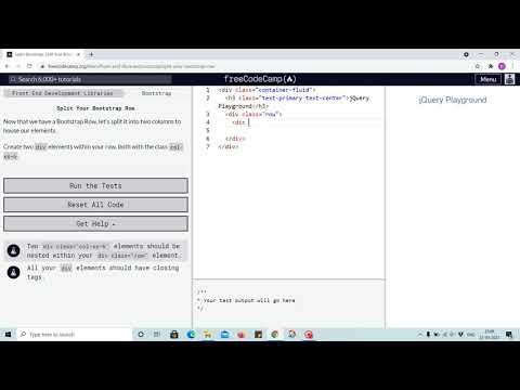Bootstrap Tutorial 22 - split bootstrap row - freecodecamp