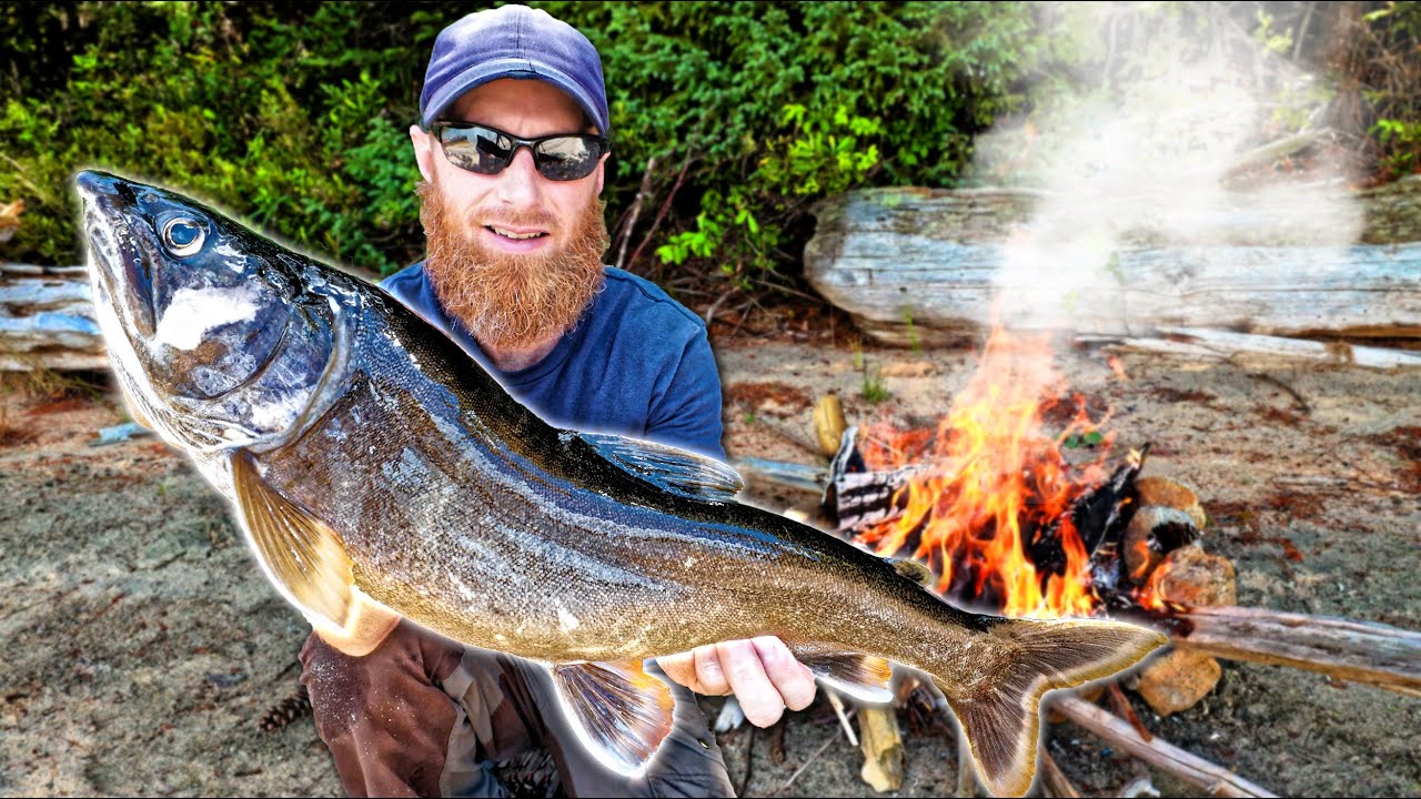 Catch Big Fish, Build PRIMITIVE FISH SMOKER in Canadian Wilderness! ASMR