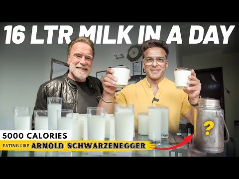 Eating Arnold Schwarzenegger 16 Glass Milk Diet | 5000 Calories & 300g Protein | Yatinder Singh