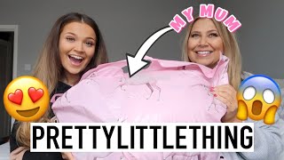 MY MUM DOES MY PRETTYLITTLETHING SHOP! | TRY ON HAUL | ad