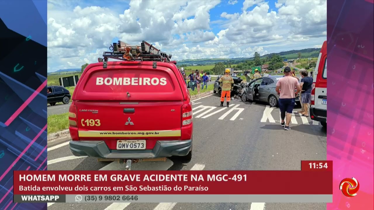 Homem morre após batida de frente em São Sebastião do Paraíso