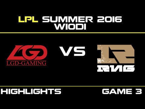 LGD vs RNG Game 3 Highlights Tencent LPL Summer 2016 W10D1 LGD Gaming vs Royal Never Give Up