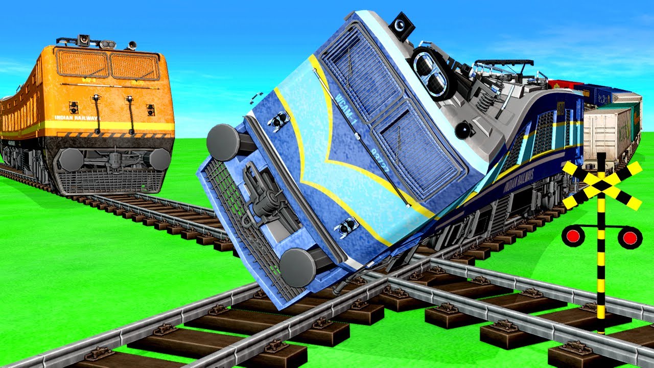 【踏切アニメ】ねじれる電車 Railroad Crossing Train Animation