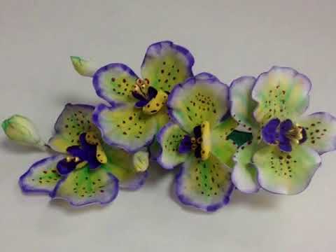 Заколка 'Орхидея' с фоамирана