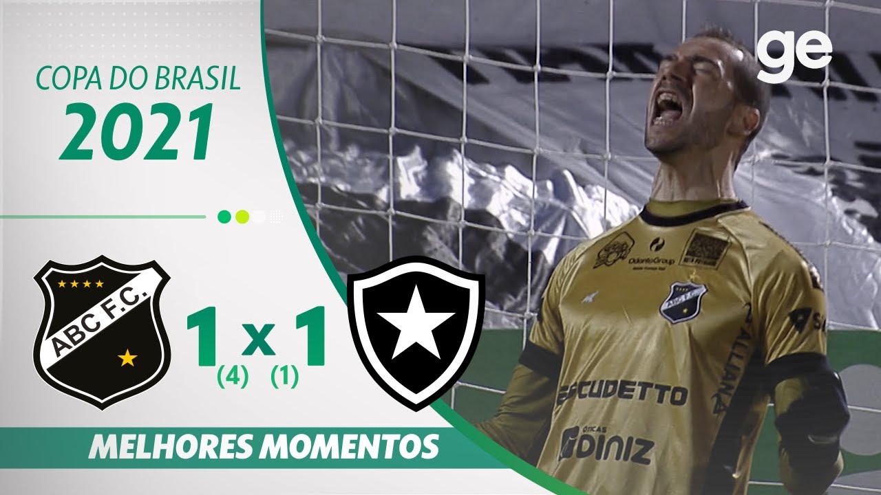 VÍDEO: Gols, lances e pênaltis de ABC (4) 1×1 (1) Botafogo pela Copa do Brasil