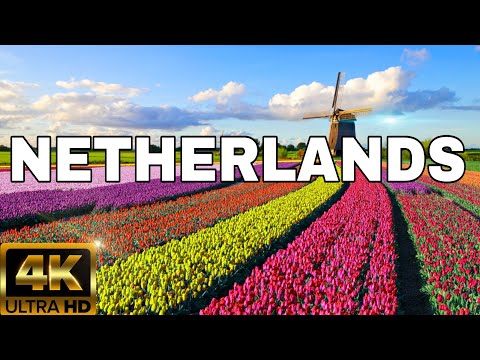 FLYING OVER NETHERLANDS (4K UHD) - AMAZING BEAUTIFUL SCENERY & RELAXING MUSIC