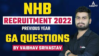 NHB Recruitment 2022 |  Previous Year GA Question | By Vaibhav Srivastava