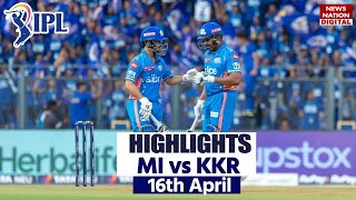 Mumbai vs Kolkata IPL 2023 Highlights: MI vs KKR Today Match Highlights | IPL Highlights