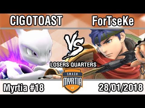 [Smash Myrtia #18] Cigotoast (Mewtwo) vs ForTseKe (Mega Man, Ike) [Losers Quarters]