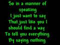 in a manner Of speaking - Lyrics ! 