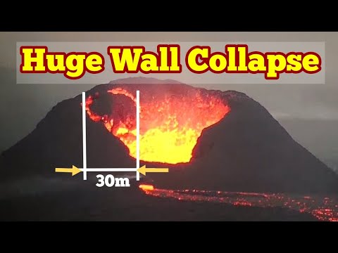 Huge Wall Collapse: Iceland Volcano Update, Svartsengi, Sundhnúka Eruption,KayOne Crater