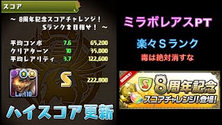 【パズドラ】８周年記念スコアチャレンジ ミラボレアスで楽々Sランク　PUZZLE & DRAGONS