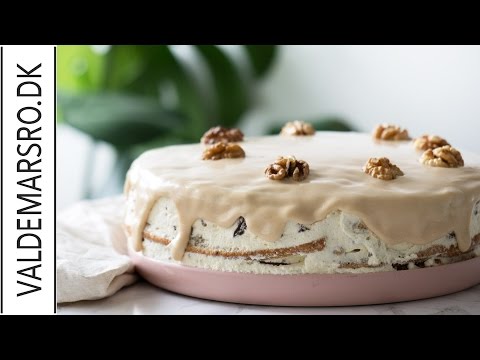 Valnøddelagkage - opskrift på lagkage med lækkert fyld og hjemmelavede lagkagebunde
