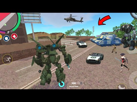 Rope Hero Vice Town - (Transformer Jet Airplane Fight Police Car Robot) Robots - Android Gameplay HD