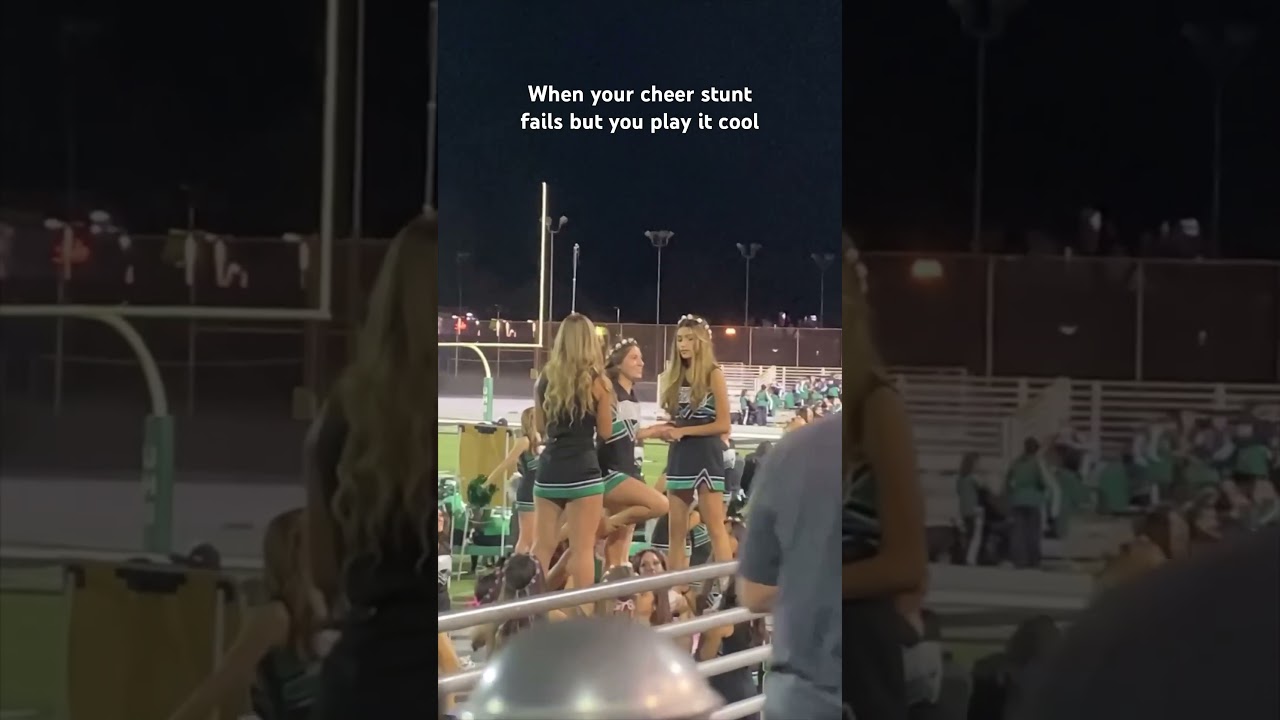 When your cheer stunt fails but you play it cool #cheer #cheerleading #cheerfail #fail