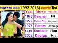 Shahrukh Khan 1992 2023 Movie List Shahrukh Khan Hit Or Flop Shahrukh Khan Movies
