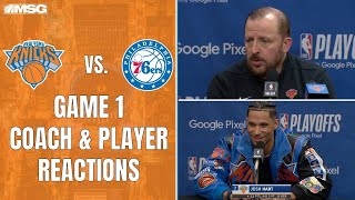 Knicks v 76ers Game 1 Postgame Coach And Player Reaction | New York Knicks