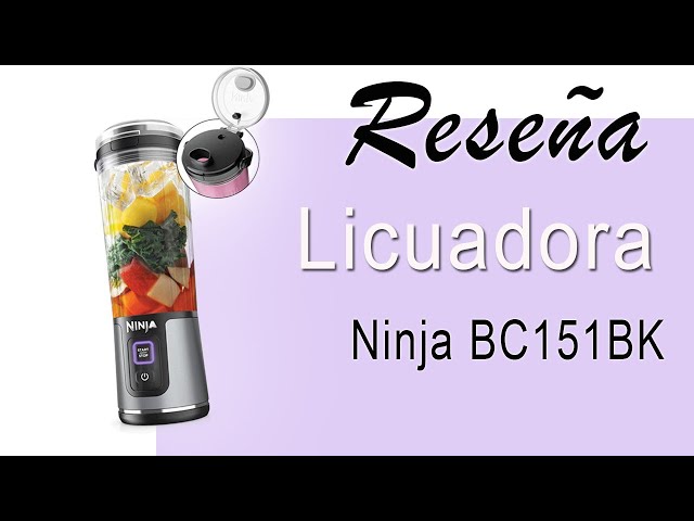 Vídeo relacionado con Ninja Blast Batidora portátil, Vaso de 530 ml con tapa antigoteo y boquilla para sorber, Minibatidora sin cable, recargable, smoothies, batidos de proteínas, pica hielo y frutas congeladas, BC151EUBK