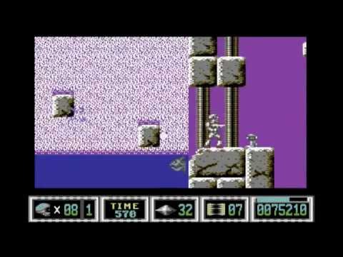 C64 Turrican II level 1-2 music w/gameplay