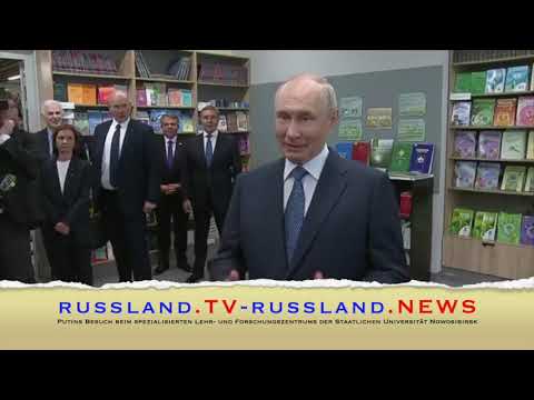 Putins Besuch beim spezialisierten Lehr  und Forschungszentrums der Staatlichen Universität Nowosib