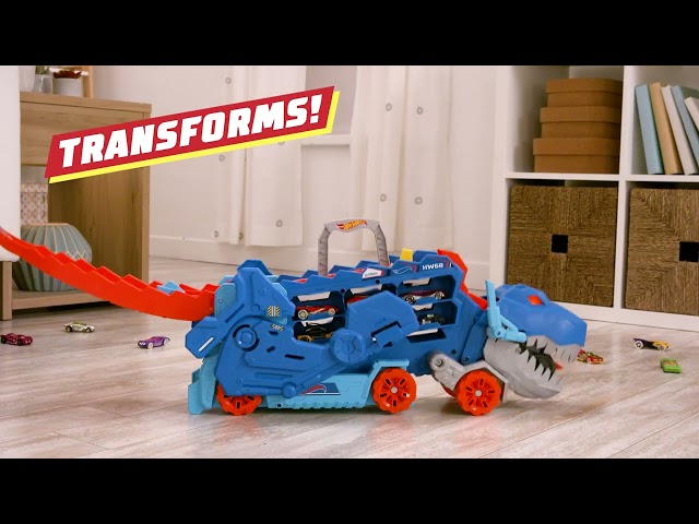 Vídeo relacionado con Hot Wheels City Desafío del T-Rex Pista para Coches de Juguete con Lanzador, Incluye 1 vehículo, +5 años (Mattel HNP77)