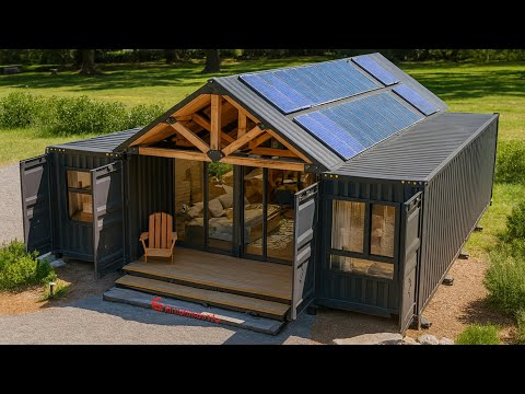 Container Home Tour : Modern 3 Bed, 2 Bath Shipping Container House with Solar Panels