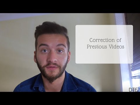 Correction of Previous Videos