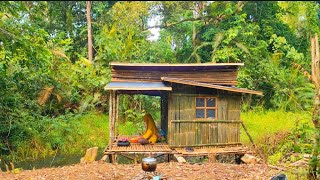 Download lagu Camping hujan deras|| membangun shelter di atas sungai bersama istri tidur nyenyak mp3