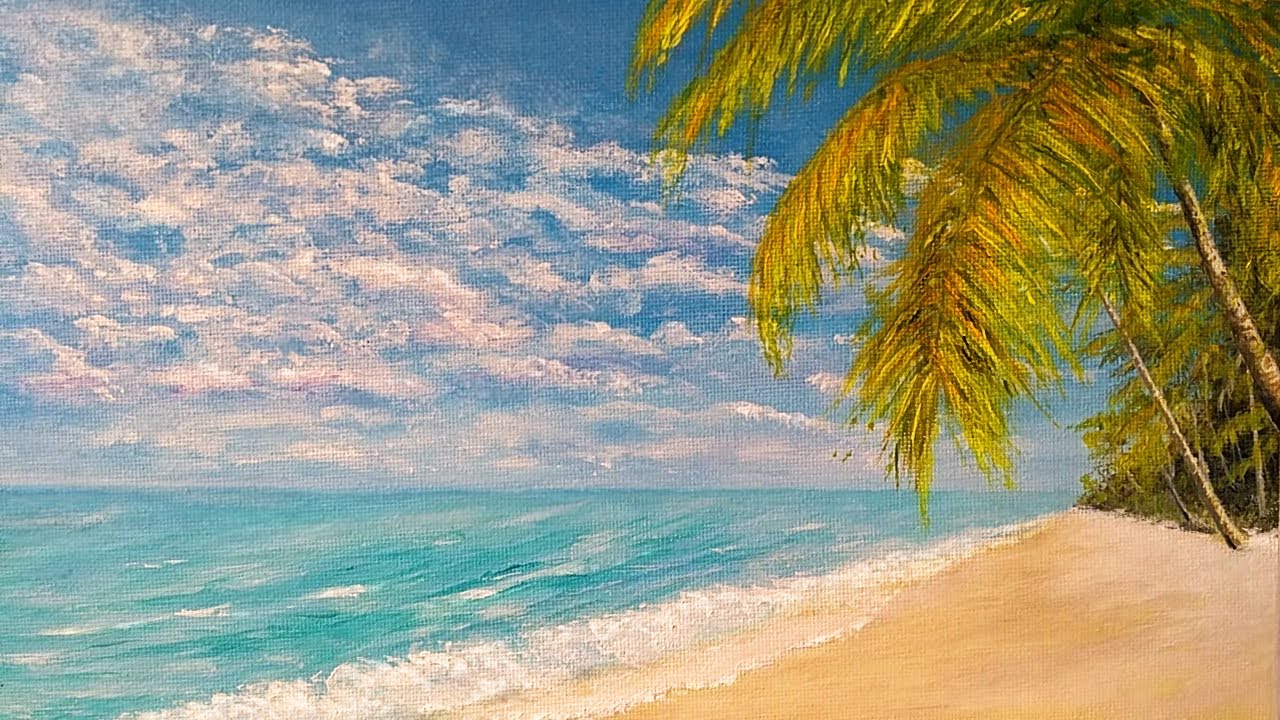 Watch Tutorial Pintar Playa Tropical Con Mar Olas Palmeras Paso A Paso Con Acrilicos Now Tutorial Pintar Playa Tropical Con Mar Olas Palmeras Paso A Paso Con Acrilicos