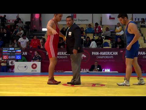 Qualification FS - 97 kg: Jose Daniel DIAZ ROBERTTI (VEN) df. Piero BURGOS (CHI) by TF, 10-0