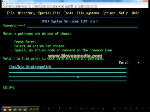 Create a symbolic link in USS using ISHELL