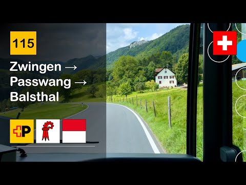 [4K] 🇨🇭 Cab Ride: POSTAUTO SOLOTHURN | 115: Zwingen → Passwangpass → Balsthal | MB Citaro I G